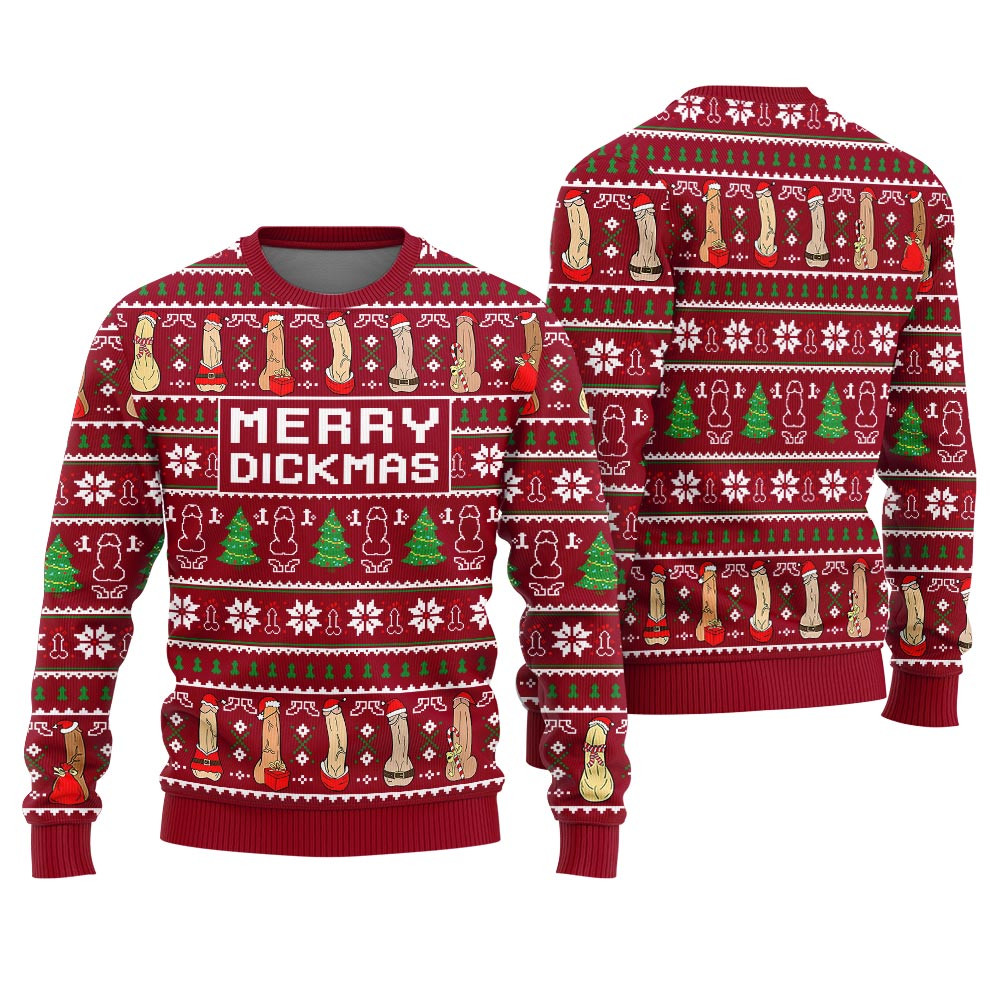 Merry Dickmas Naughty Christmas Ugly Sweater Womens Popular Holiday Gift Merch for Everyone