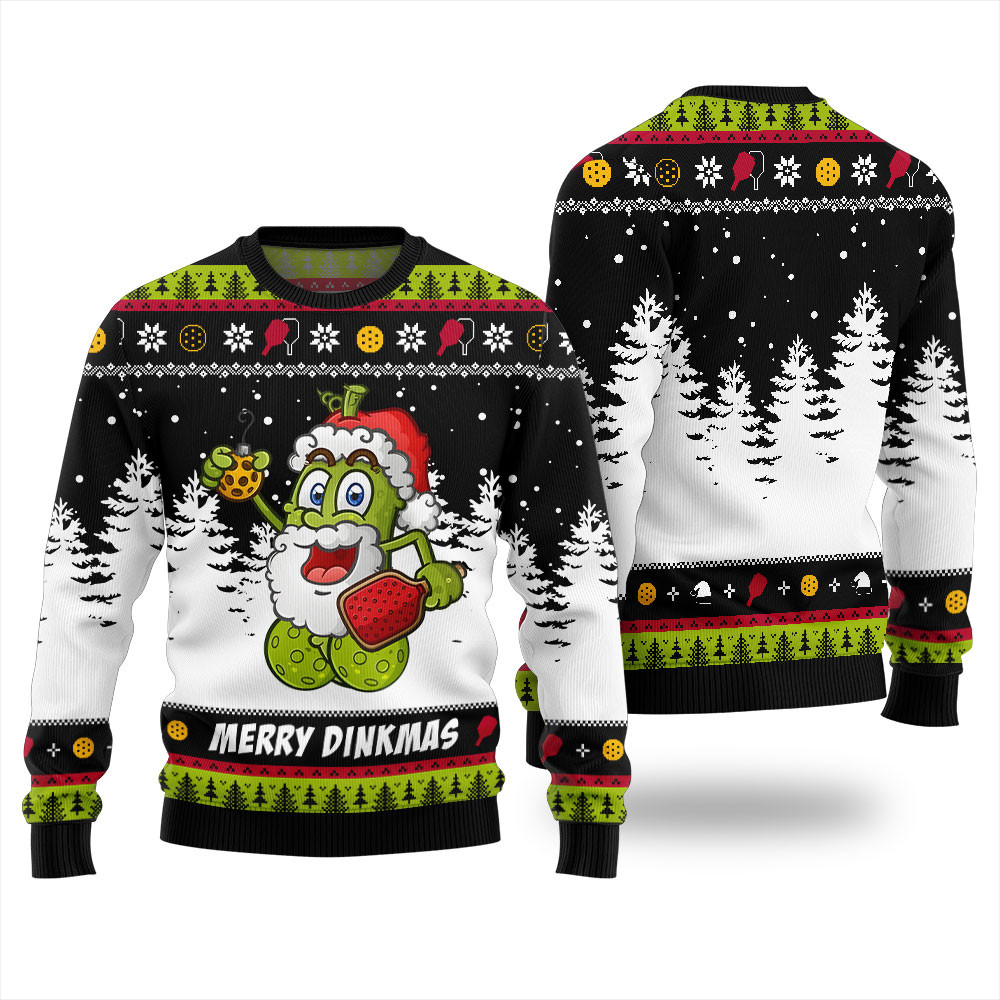 Merry Dinkmas Pickleball Christmas Sweater Comfortable Holiday Sweater for Chilly Nights