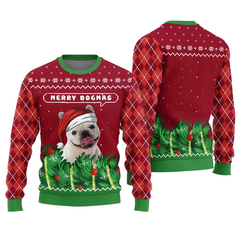Merry Dogmas Custom Dog Christmas Sweater Funny Christmas Sweaters