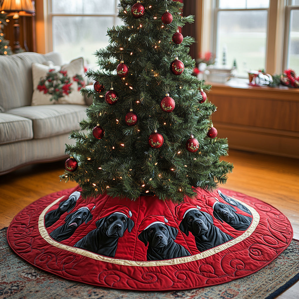 Merry Fetch Christmas Quilted Tree Skirt Holiday Decorations Labrador Gift Ideas