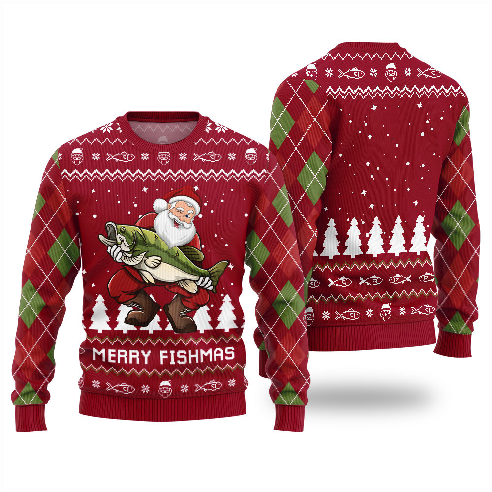 Merry Fishmas Ugly Christmas Sweater Perfect Merch Gift for the Christmas Season