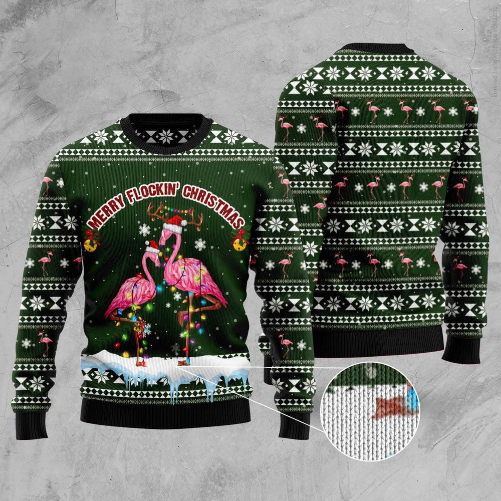 Merry Flockin Christmas Ugly Christmas Sweater Funny Ugly Christmas Sweater Gifts For Couples