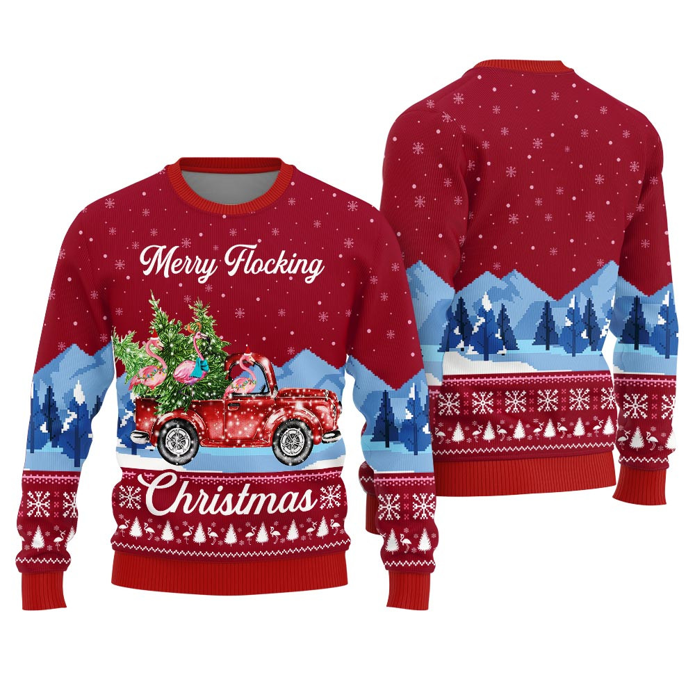 Merry Flocking Christmas Funny Christmas Sweaters For Adults Cute Holiday Sweatshirt to Spread Joy