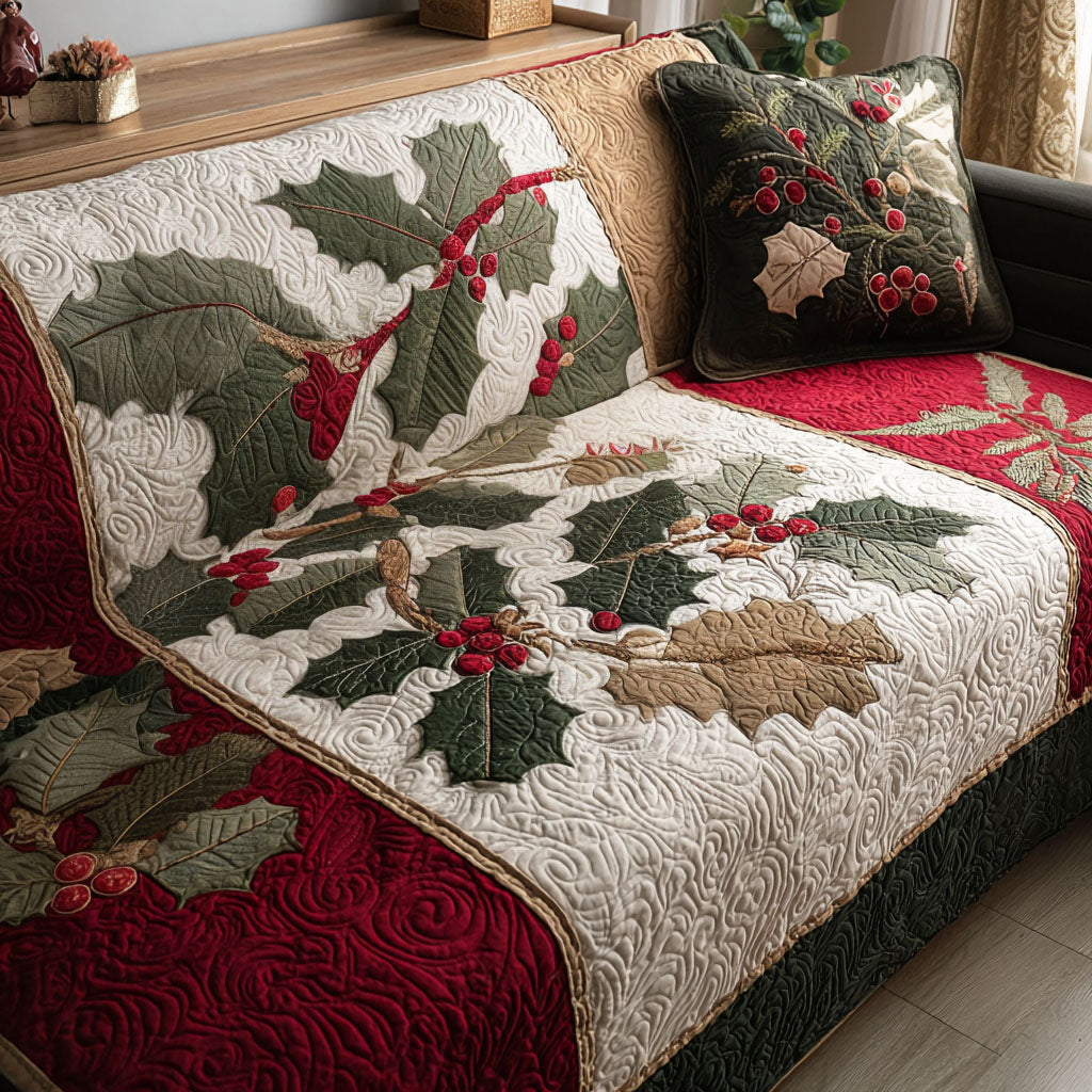 Merry Gathering Quilted Sofa Cover Santa Sofa Cover Best Friend Presents