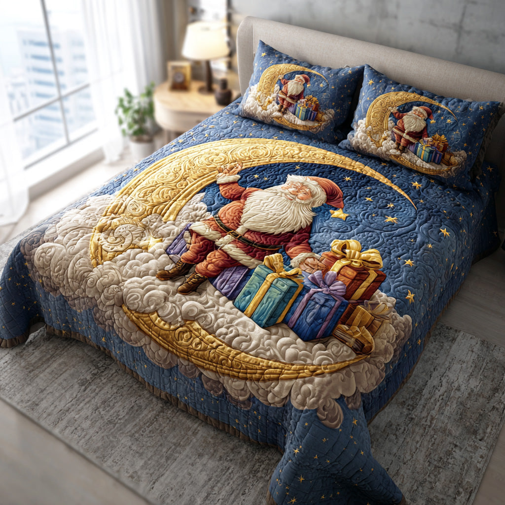 Merry Gift Santa Quilted Bedding Set Xmas Duvet Sets Christmas Giving Ideas For Families