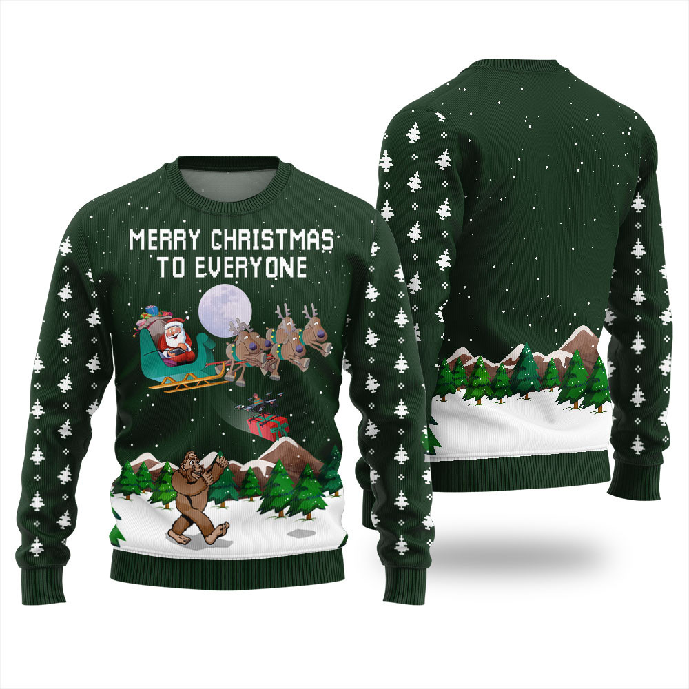 Merry Giftmas To Bigfoot Mens Christmas Sweater Classic Holiday Sweater for Festive Looks