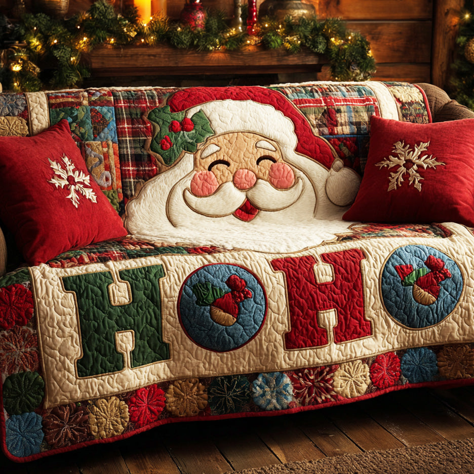Merry Glow Path Quilted Sofa Cover Holiday Couch Covers Mother In Law Christmas Gift