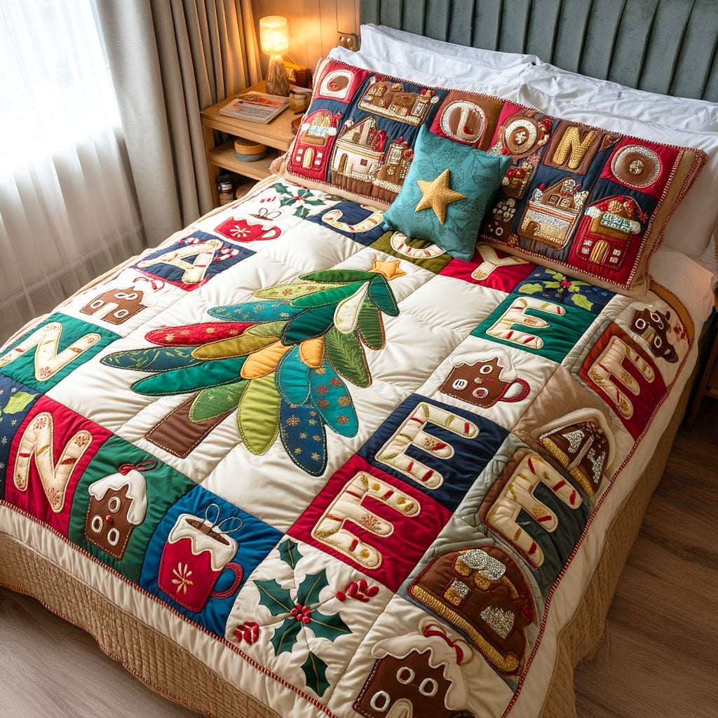 Merry Glow Quilted Bedding Set Holiday Duvet Covers Best Gifts For A Family For Christmas