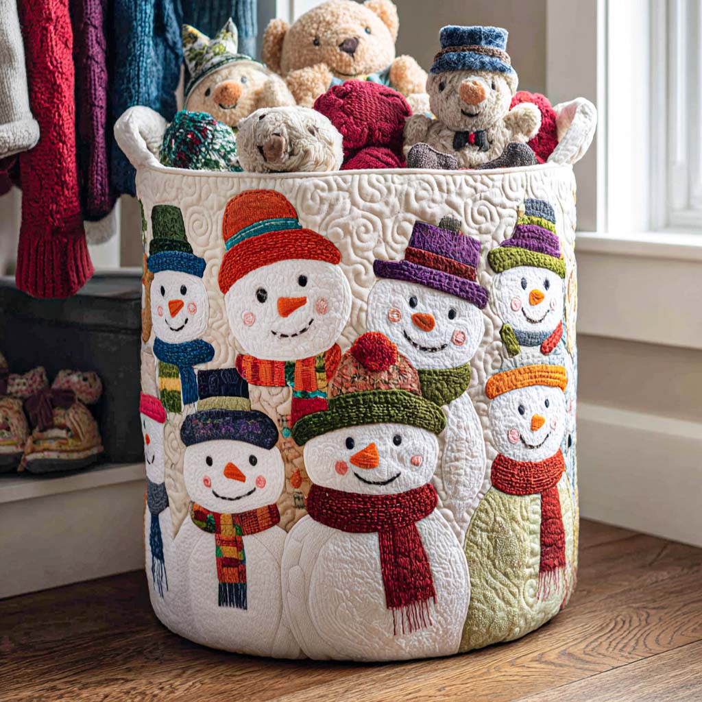 Merry Glow Quilted Laundry Basket Halloween Merch Gift