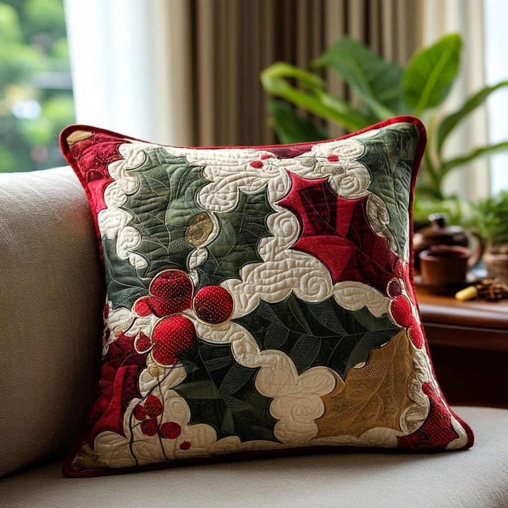 Merry Glow Quilted Pillow Case Christmas Sofa Pillow Covers Secret Santa Gifts