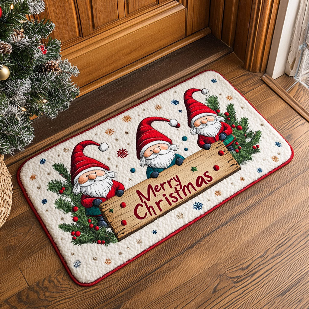 Merry Gnome Doormat Perfect Gift For Friends and Family on Christmas Day