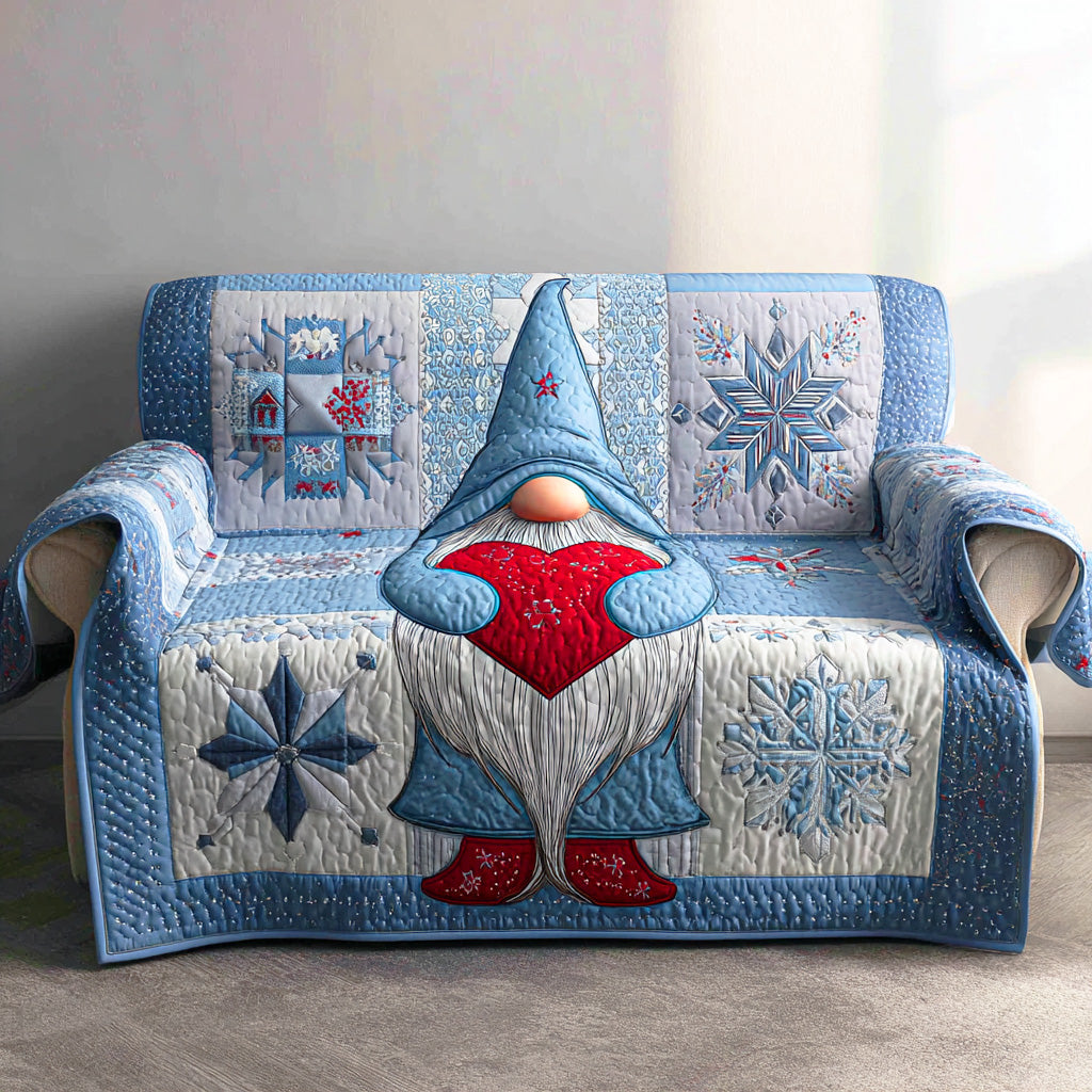 Merry Gnome Gathering Quilted Sofa Cover Holiday Living Christmas Decor Good Gifts For Grandma