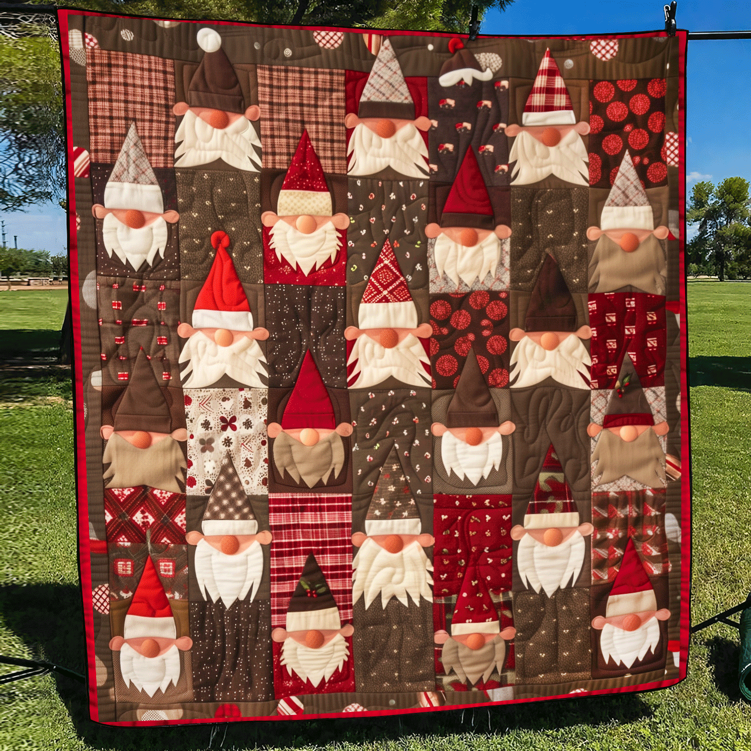 Merry Gnome Gatherings Quilted Blanket Mother In Law Christmas Gift