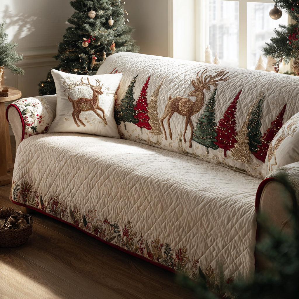 Merry Hearth Quilted Sofa Cover Holiday Living Decorations Christmas Presents For Mom