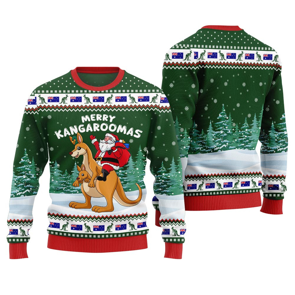 Merry Kangaroomas Funny Ugly Christmas Sweater Exclusive Holiday Sweater Merch for Gift Giving