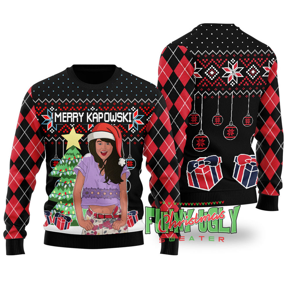 Merry Kapowski Saved By The Bell Funny Christmas Sweater Black Perfect Gift Sweater for Friends and Family