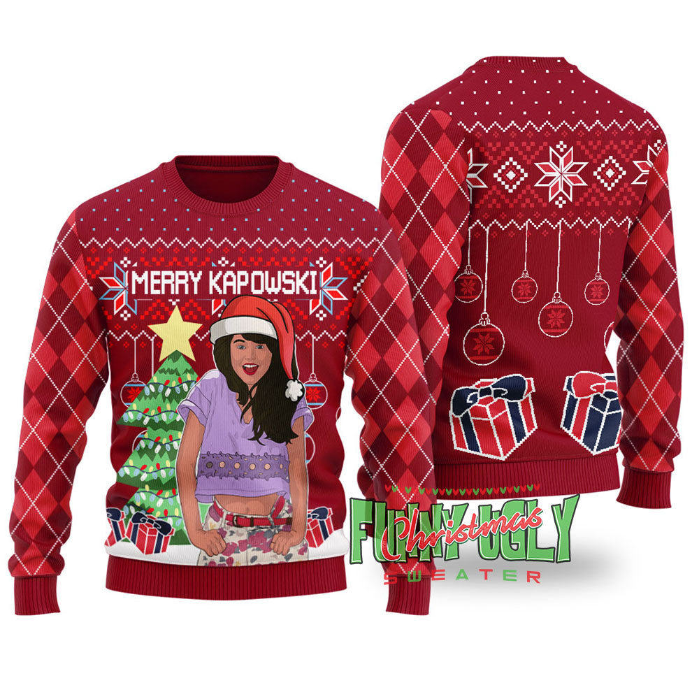 Merry Kapowski Saved By The Bell Funny Christmas Sweater Cardinal Red Cozy Christmas Sweater for Holiday Season