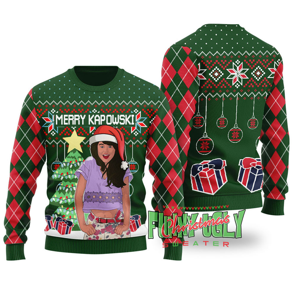 Merry Kapowski Saved By The Bell Funny Christmas Sweater Forest Green Thoughtful Winter Gift Merch for Special Moments