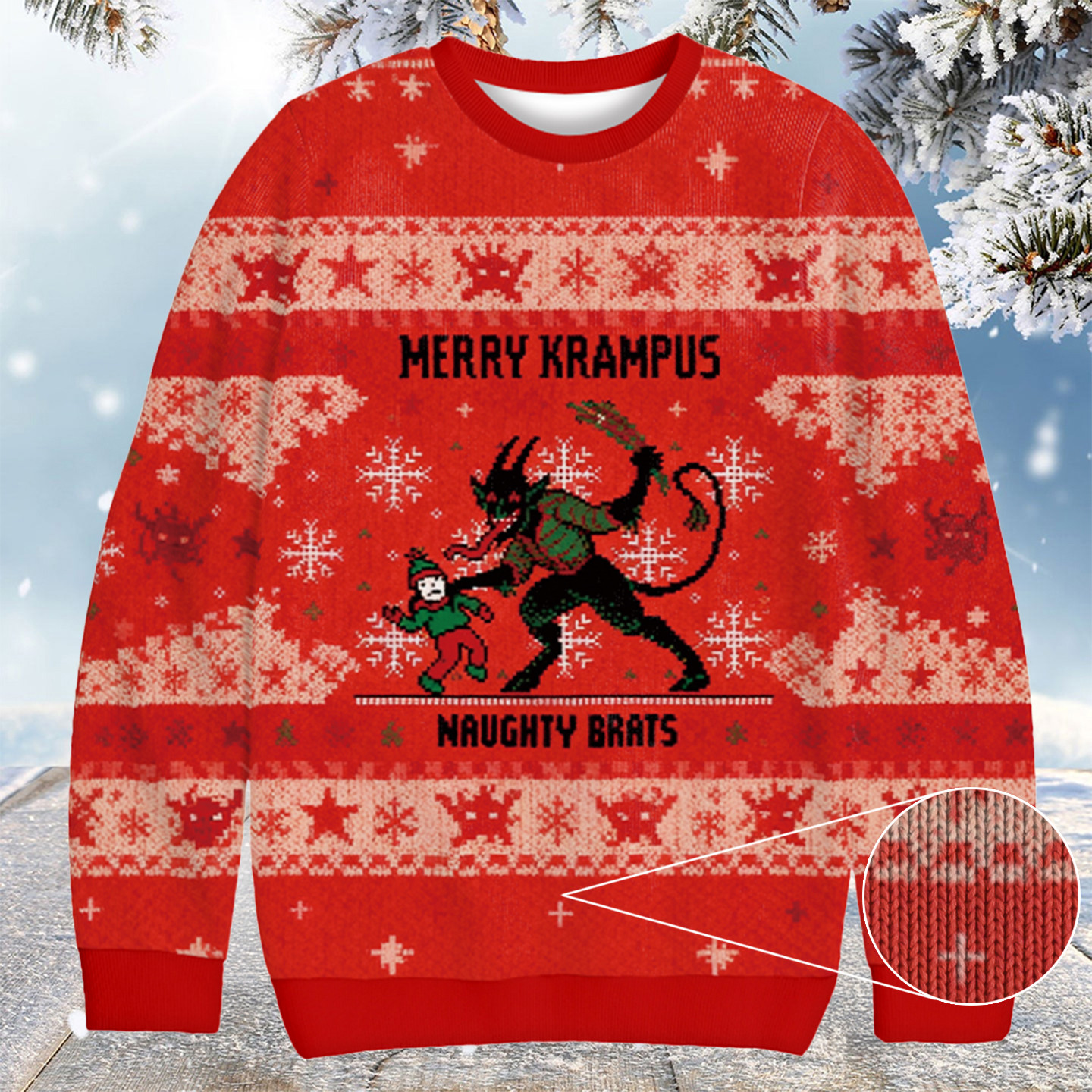 Merry Krampus Christmas Ugly Sweater Merry Xmas Clothes Christmas Presents 2025