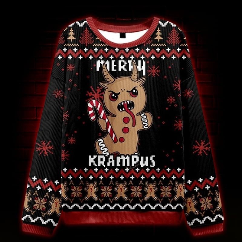 Merry Krampus Ugly Christmas Sweater Funny Xmas Clothing Presents For Friends