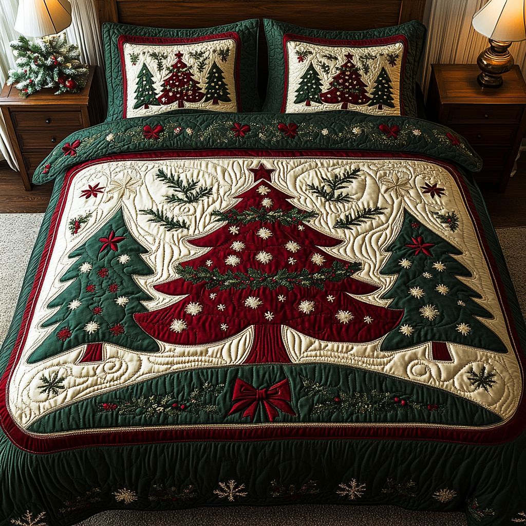 Merry Light Quilted Bedding Set Xmas Duvet Sets Christmas Presents