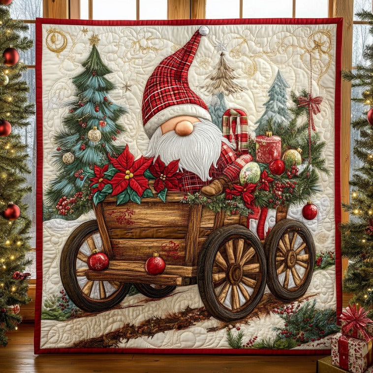 Merry Little Gnome Quilt Blanket Winter Blanket Father In Law Gifts Christmas