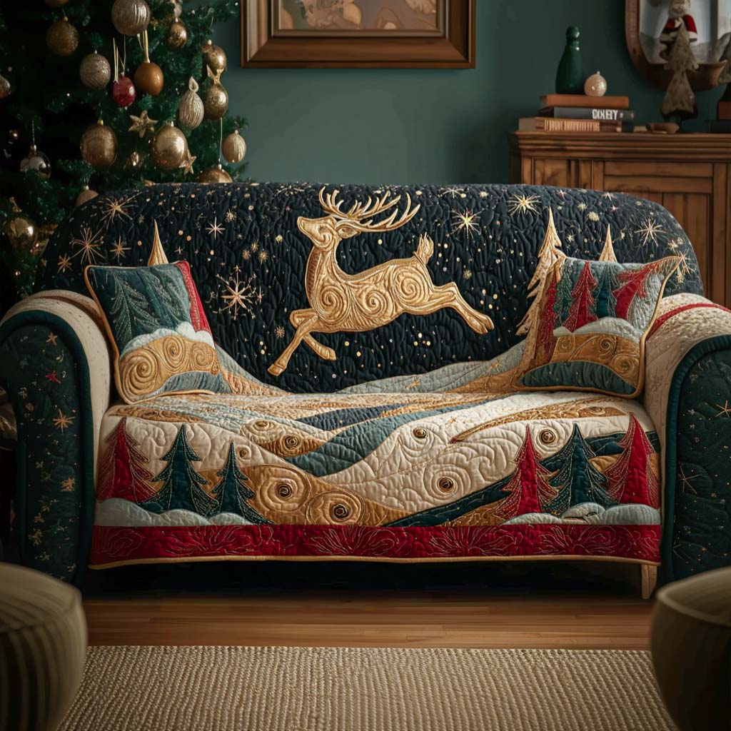 Merry Making Quilted Sofa Cover Holiday Living Christmas Decor Best Gifts For Grandma