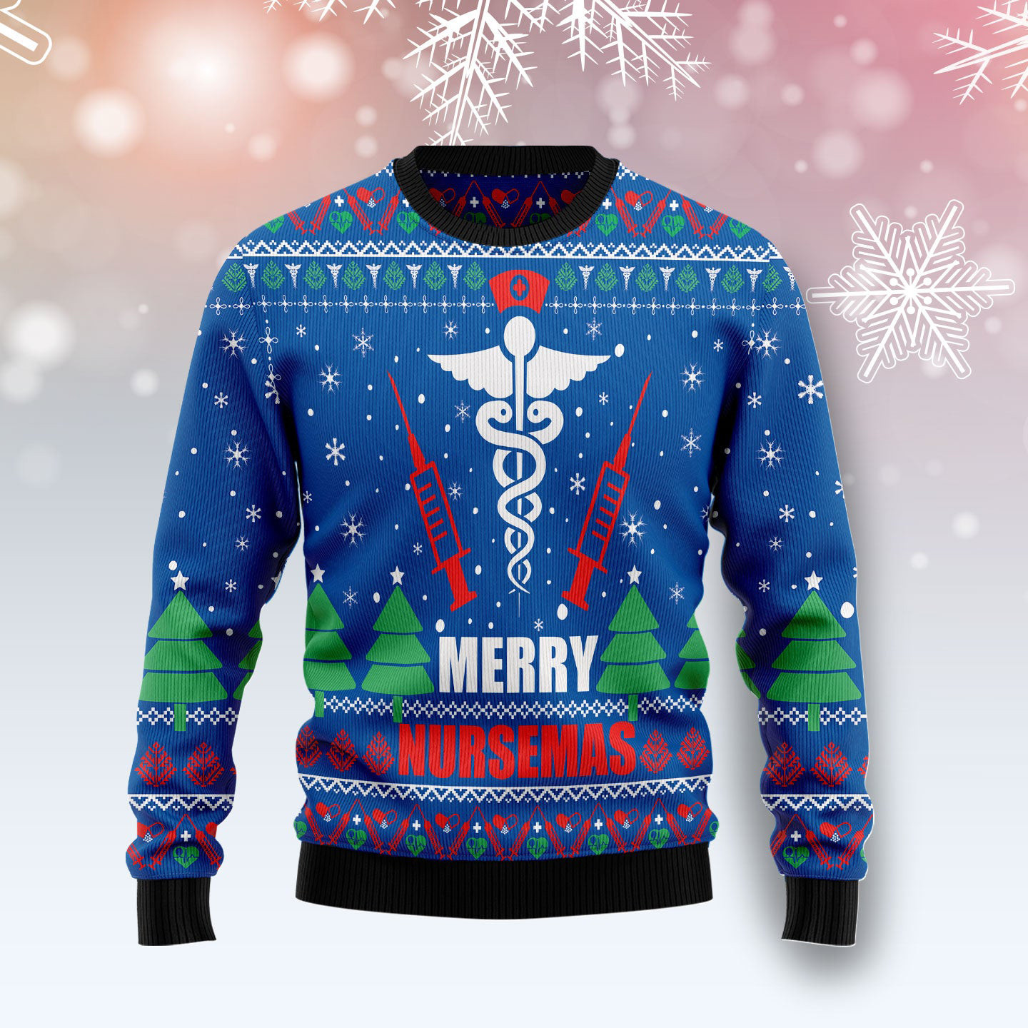 Merry Nursemas Ugly Christmas Sweater Holiday Apparel Xmas Gifts For Nurse