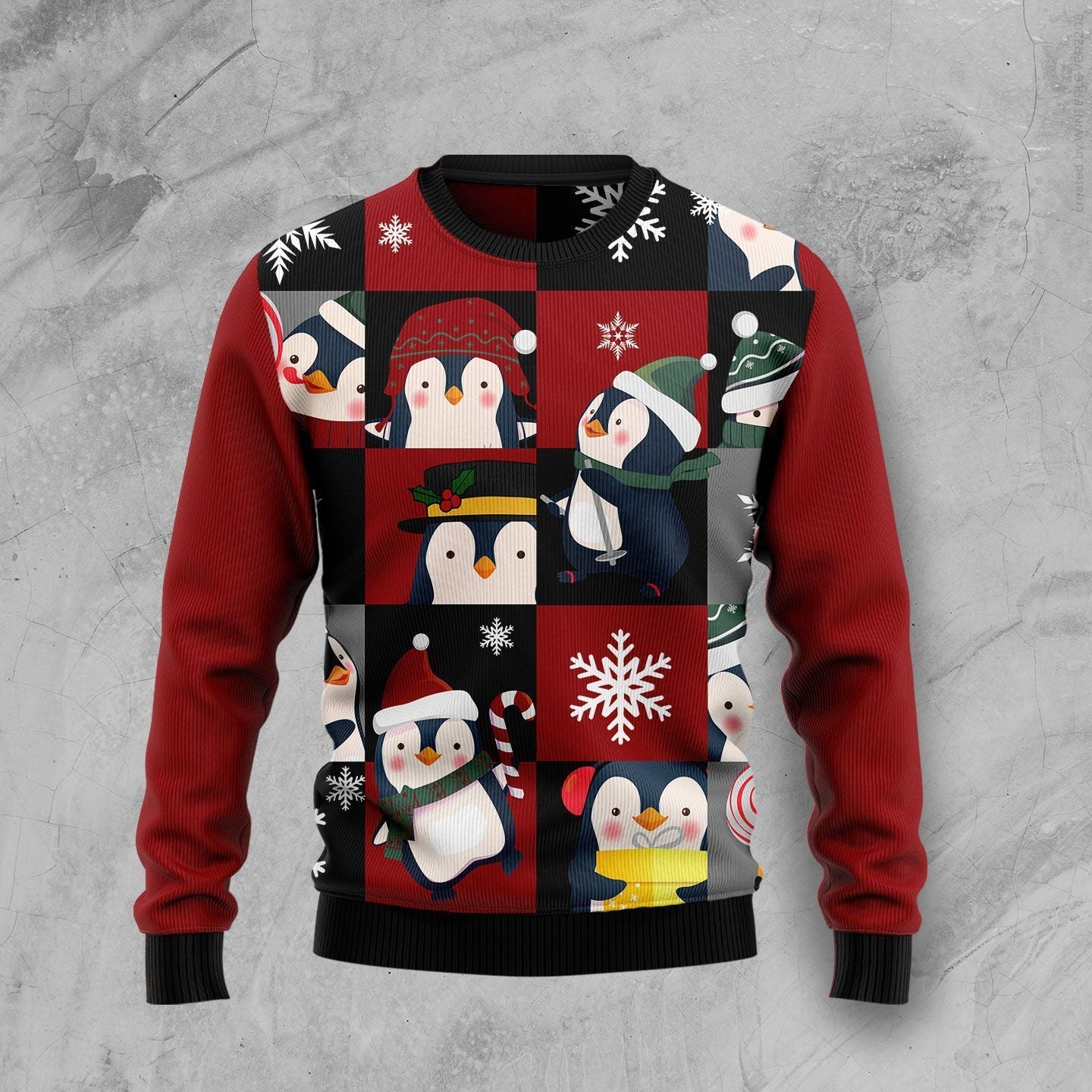 Merry Penguin Ugly Christmas Sweater Cool Bird Sweater Xmas Presents For Penguin Lovers