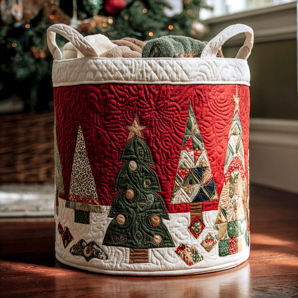 Merry Pines Quilted Laundry Basket Perfect Housewarming Gift with Quilted Laundry Basket