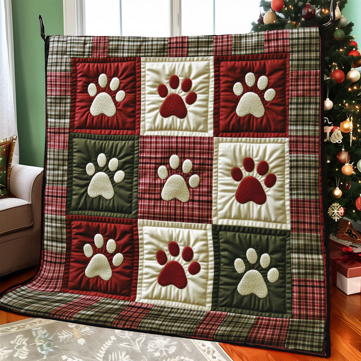 Merry Prints Quilt Blanket Christmas Throw Blanket Mother In Law Christmas Gift