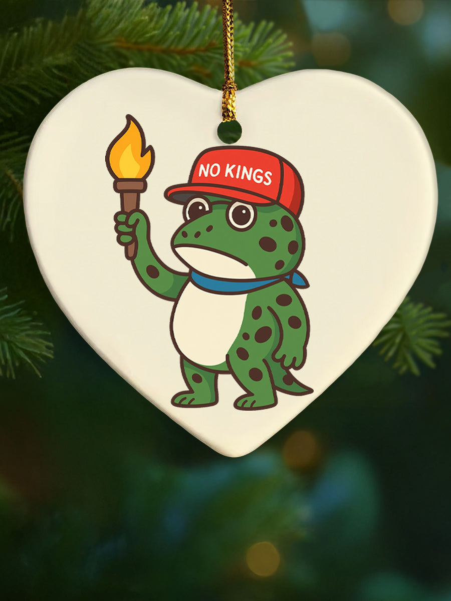 Merry Resistmas Portland Frog Christmas Ornament Heart Shaped Xmas Tree Decorations Gifts