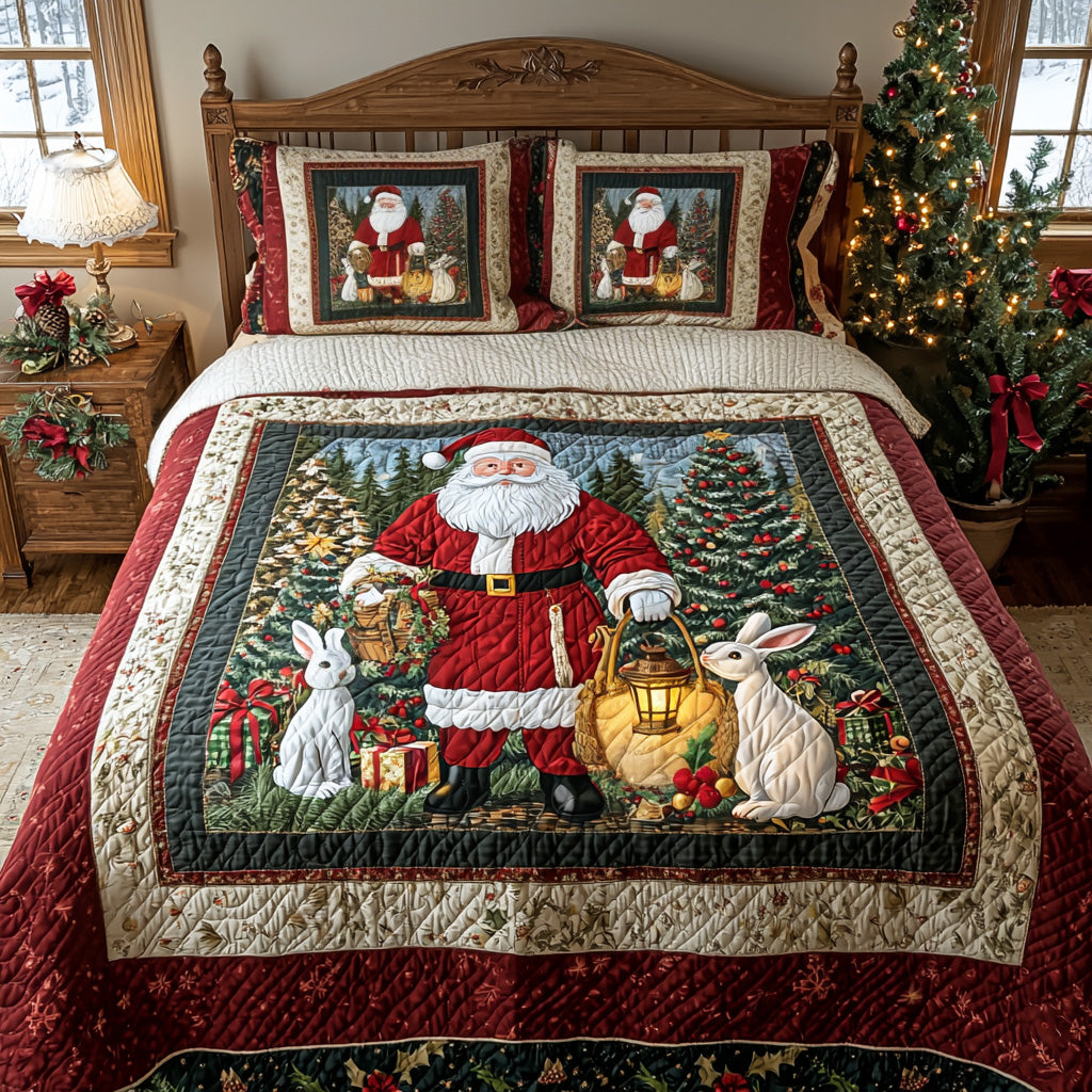 Merry Saint Quilted Bedding Set Xmas Duvet Sets Present For Mother In Law Christmas