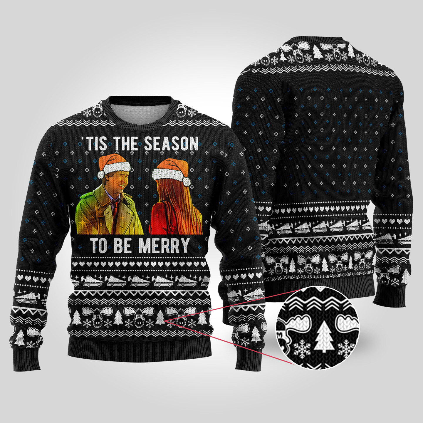 Merry Season National Lampoon Black Ugly Christmas Sweater Cute Holiday Sweatshirt to Spread Joy