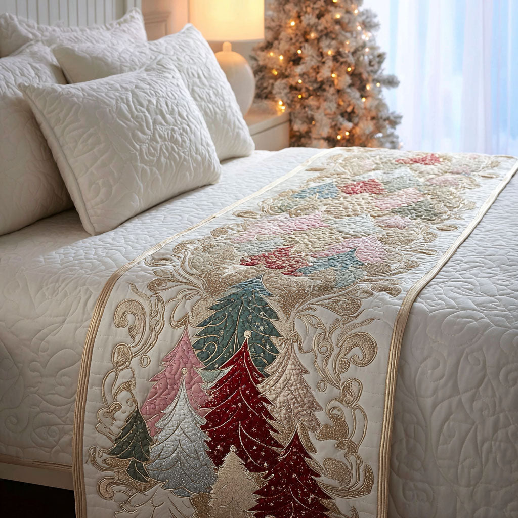 Merry Spruce Quilted Bed Runner Christmas Bedroom Ideas Unique Christmas Gifts