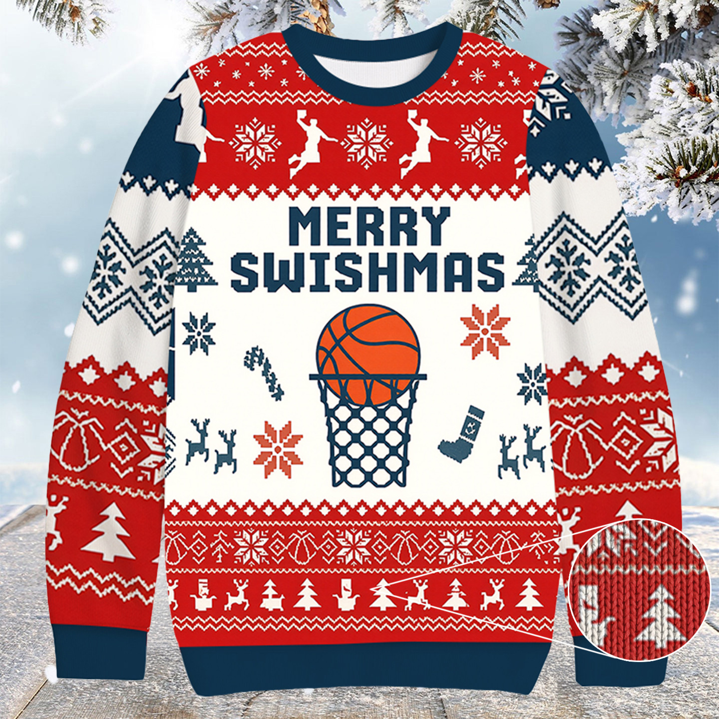 Merry Swishmas Christmas Ugly Sweater Merry Xmas Clothing 2025 Christmas Gifts