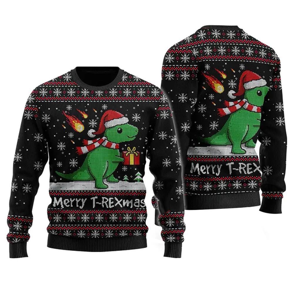 Merry T Rexmas Ugly Christmas Sweater Cute Xmas Sweater Kids Presents For T Rex Lovers