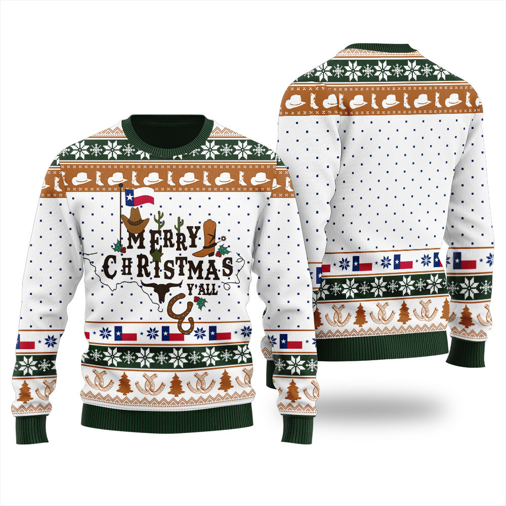 Merry Texas Christmas Ugly Sweater Popular Holiday Gift Merch for Everyone