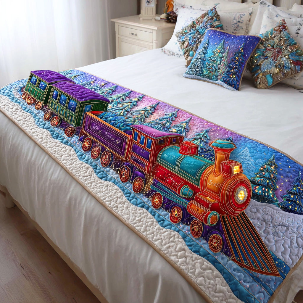 Merry Track Ride Quilted Bed Runner Christmas Bedroom Ideas Family Christmas Presents