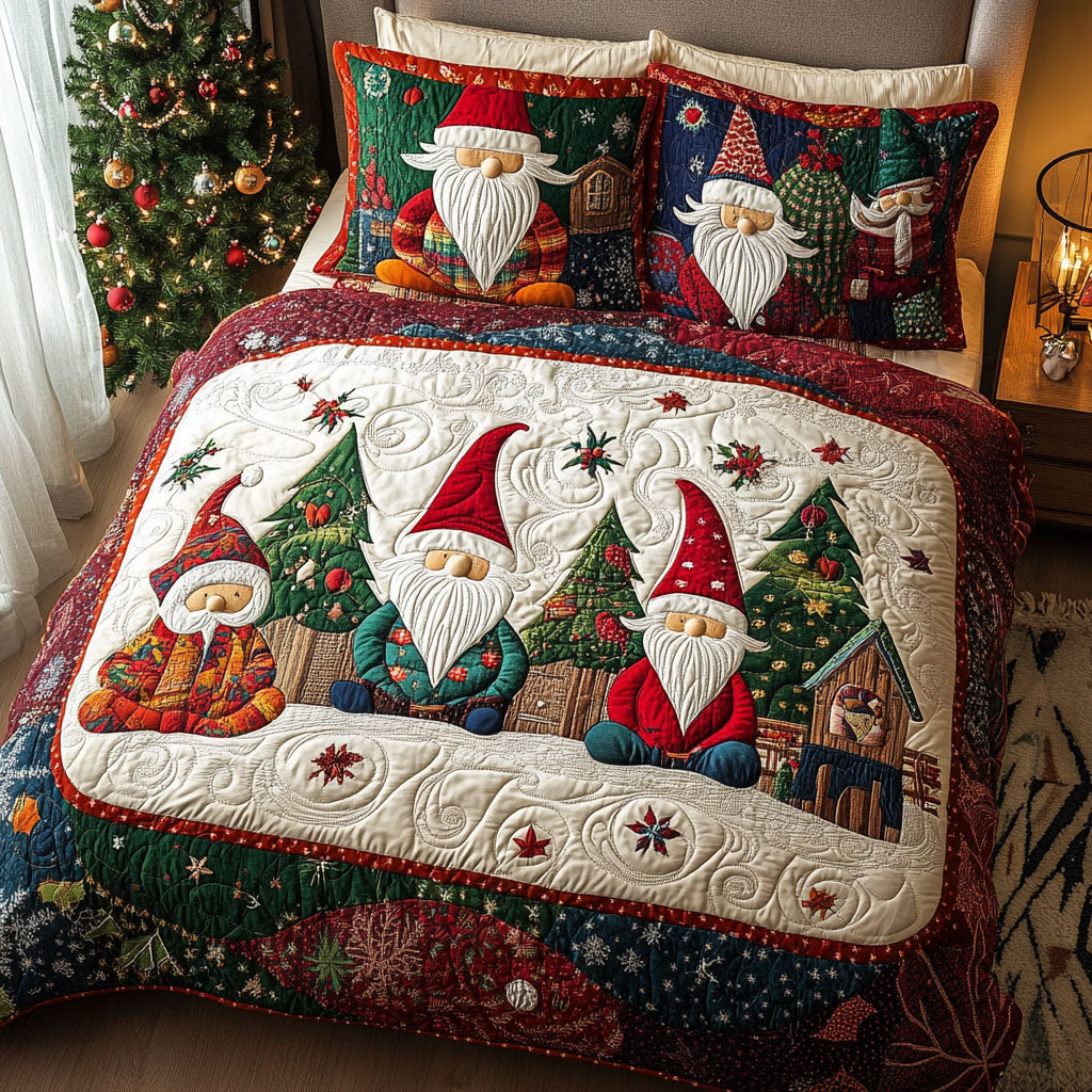 Merry Twinkle Quilted Bedding Set King Size Comforter Granny Xmas Gifts