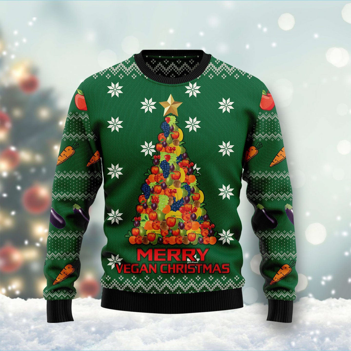 Merry Vegan Christmas Ugly Christmas Sweater Holiday Clothing Vegan Xmas Gifts