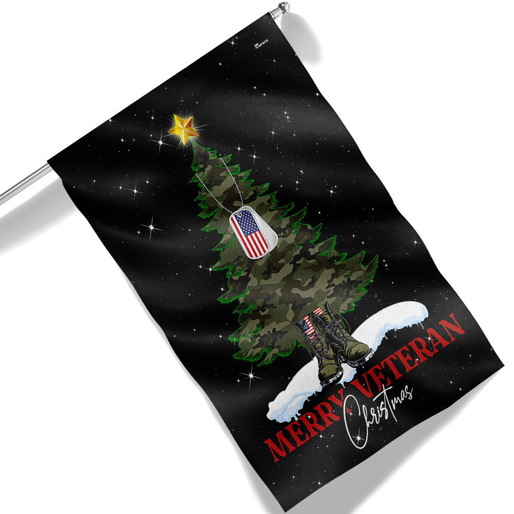 Merry Veteran Christmas Flag Christmas 2025