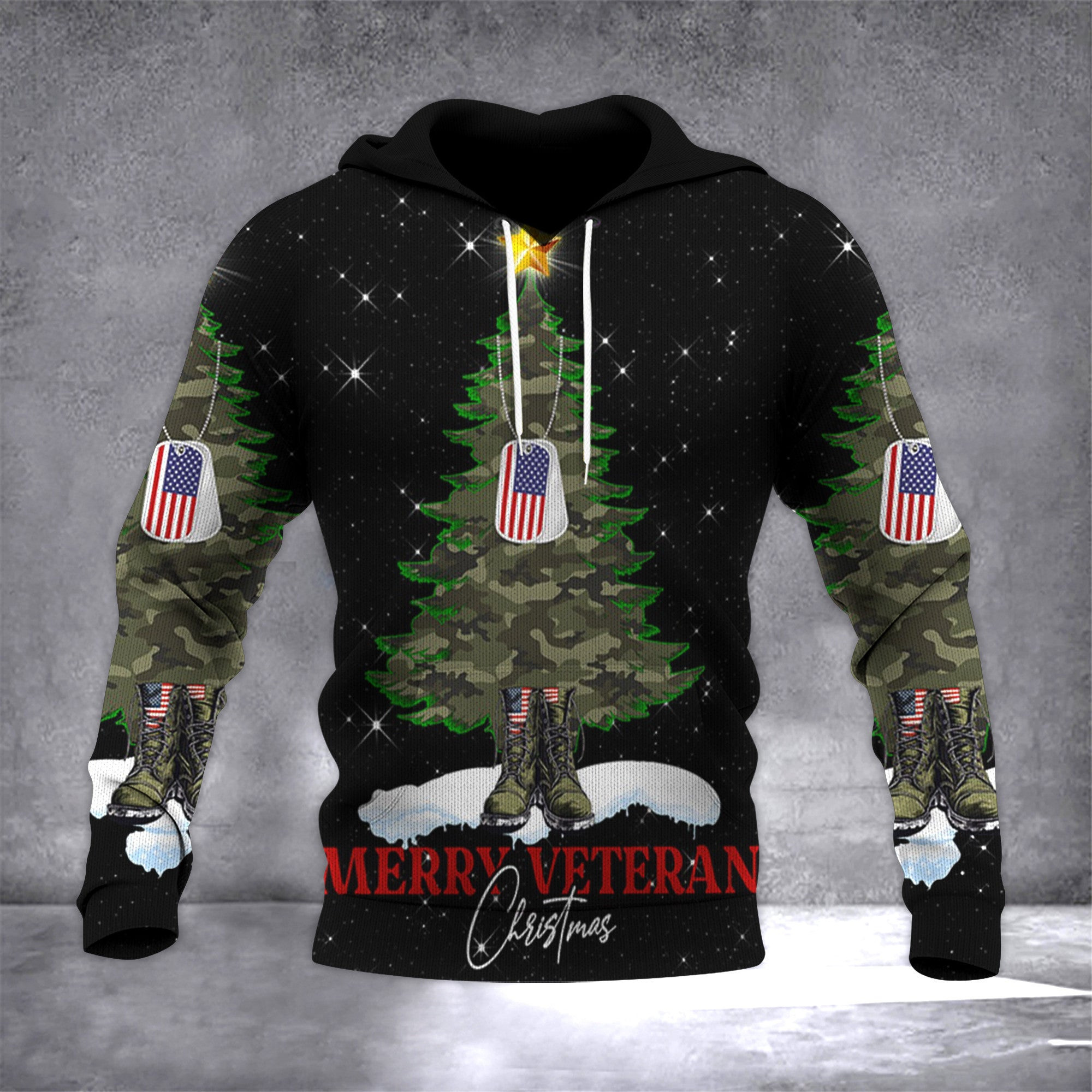 Merry Veteran Christmas Sweater Hoodie Great Xmas Gift Ideas For Veterans 2024