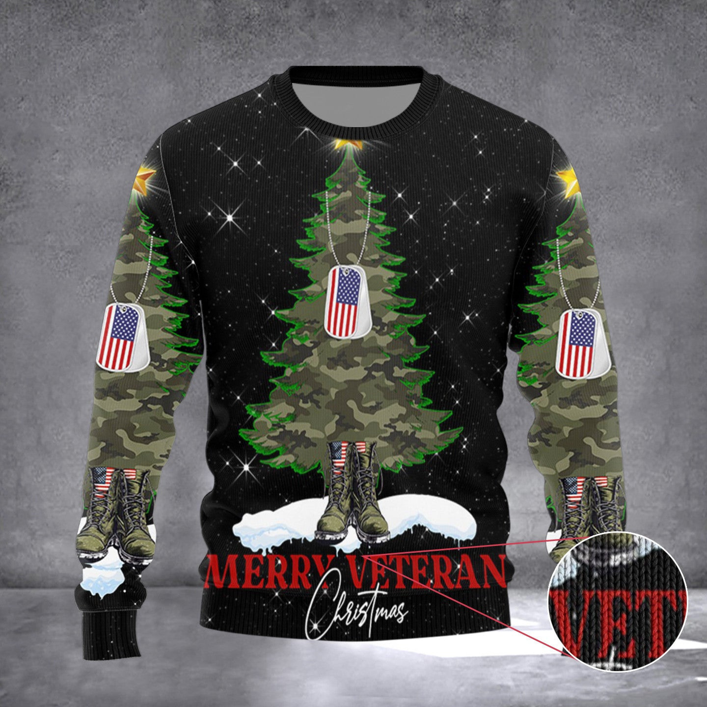 Merry Veteran Christmas Sweater Ugly Xmas Sweater Best Christmas Gifts For Veterans