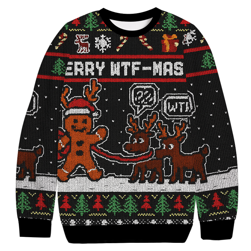 Merry WTF-Mas Christmas Ugly Sweatshirt Festive Xmas Winter Sweater Gift Ideas