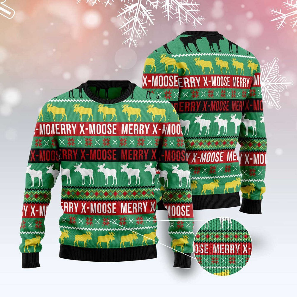 Merry X-Moose Ugly Christmas Sweater Funny Ugly Christmas Sweater Best Christmas Gifts