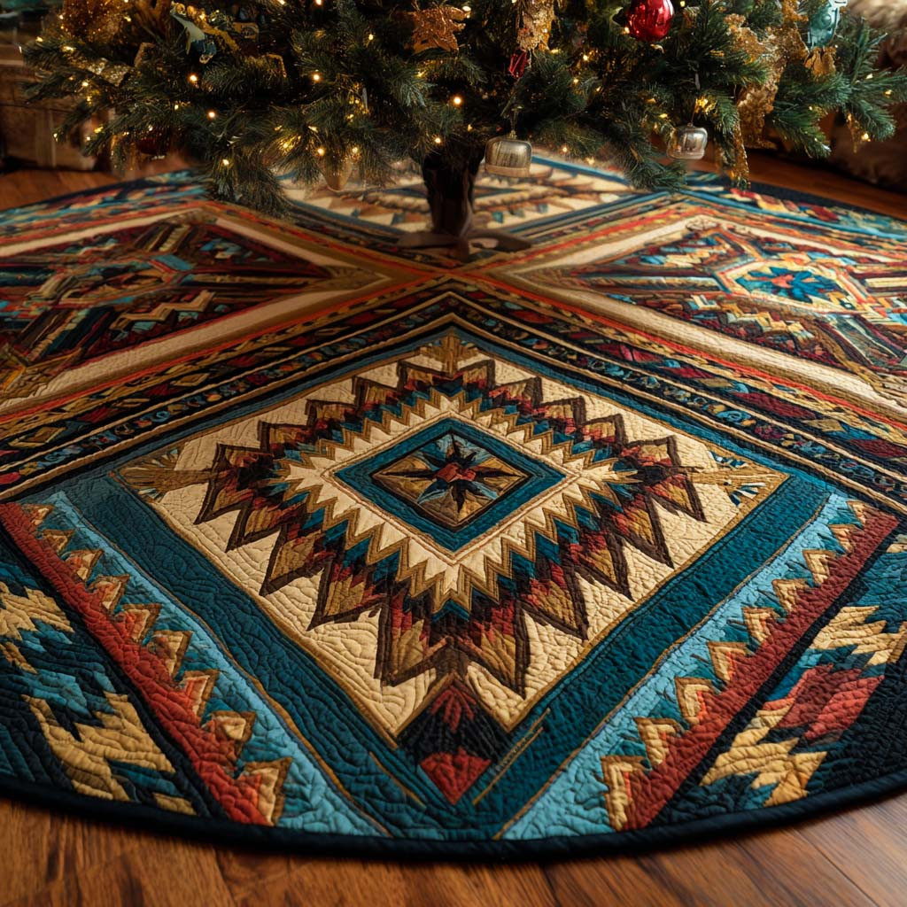 Mesa Diamond Radiance Quilted Tree Skirt Native Art Xmas Tree Decor Christmas Gifts