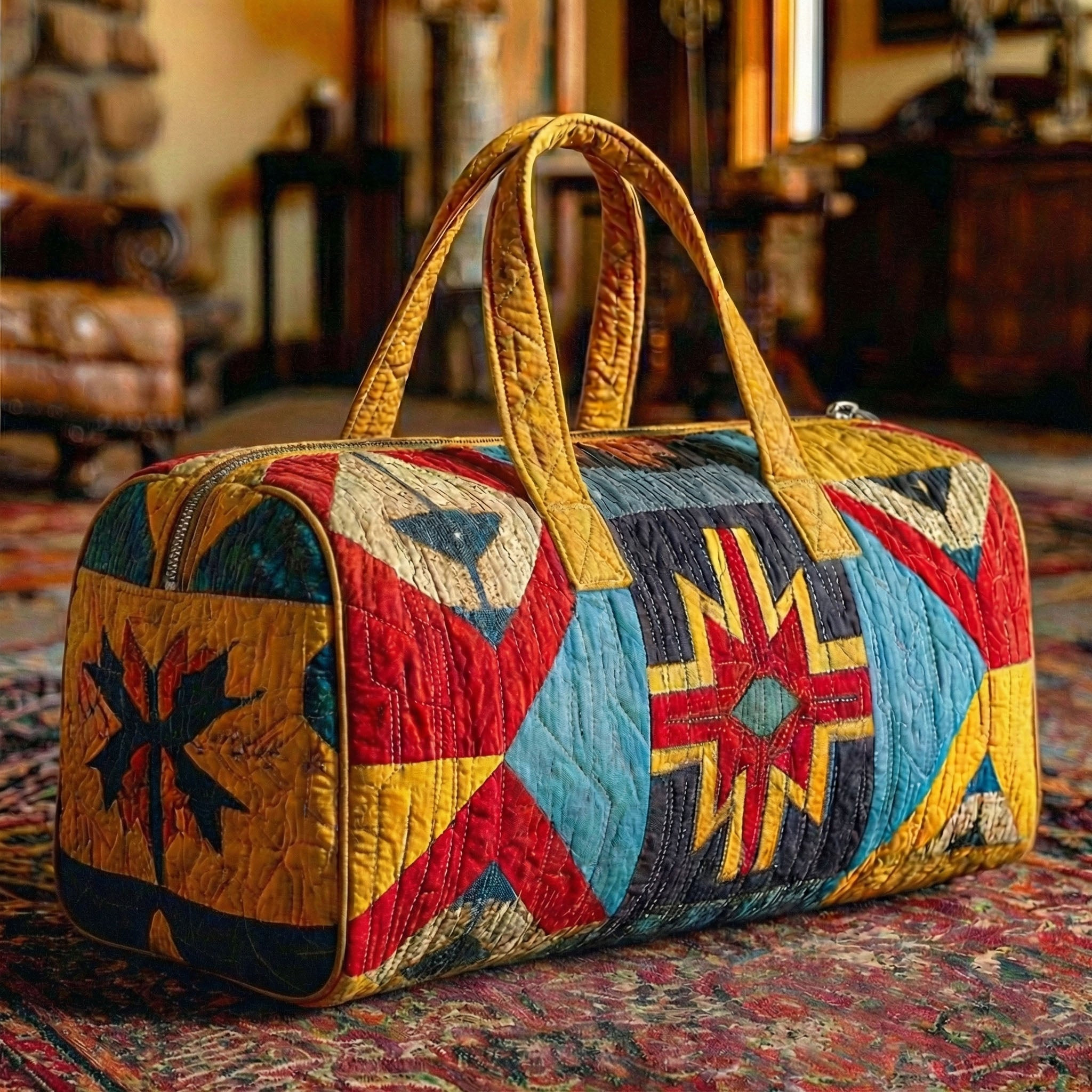 Mesa Spirit Quilted Duffle Bag Southwest Desert Travel Bag Best Gift For Desert Lovers Camping Outdoor