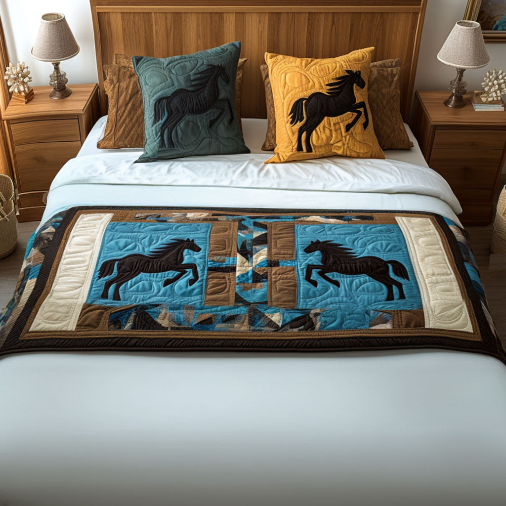 Mesa Wind Quilted Bed Runner Bedroom Decor Gifts For Horse Lovers
