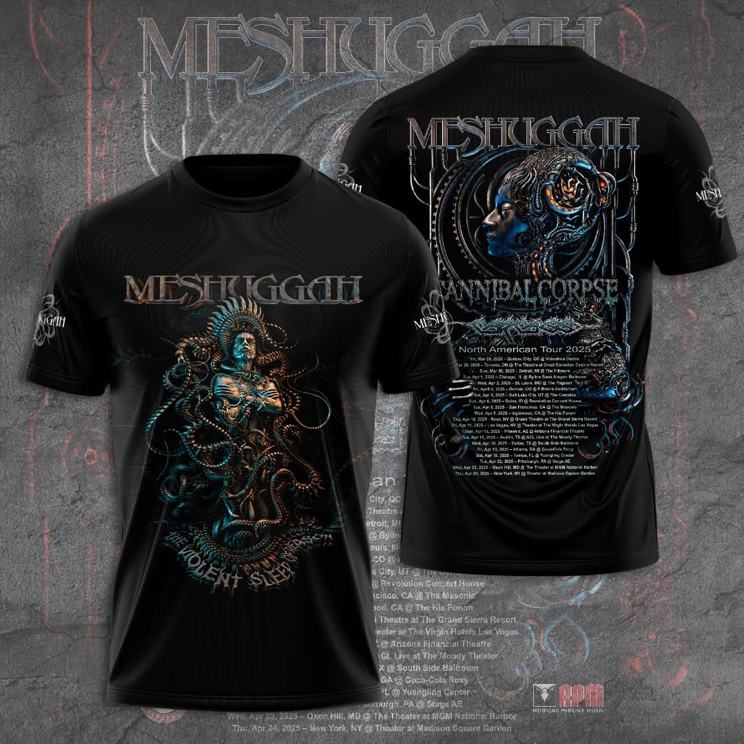 Meshuggah Tour Merch 2025 Shirt Cannibal Corpse North American Band Fan Best Gifts For Him